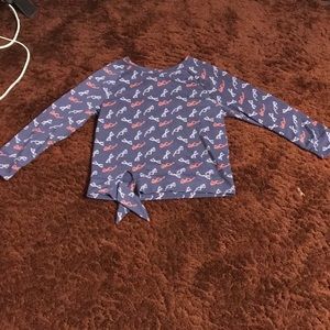 Old navy sweater sweatshirt hearts tie bottom